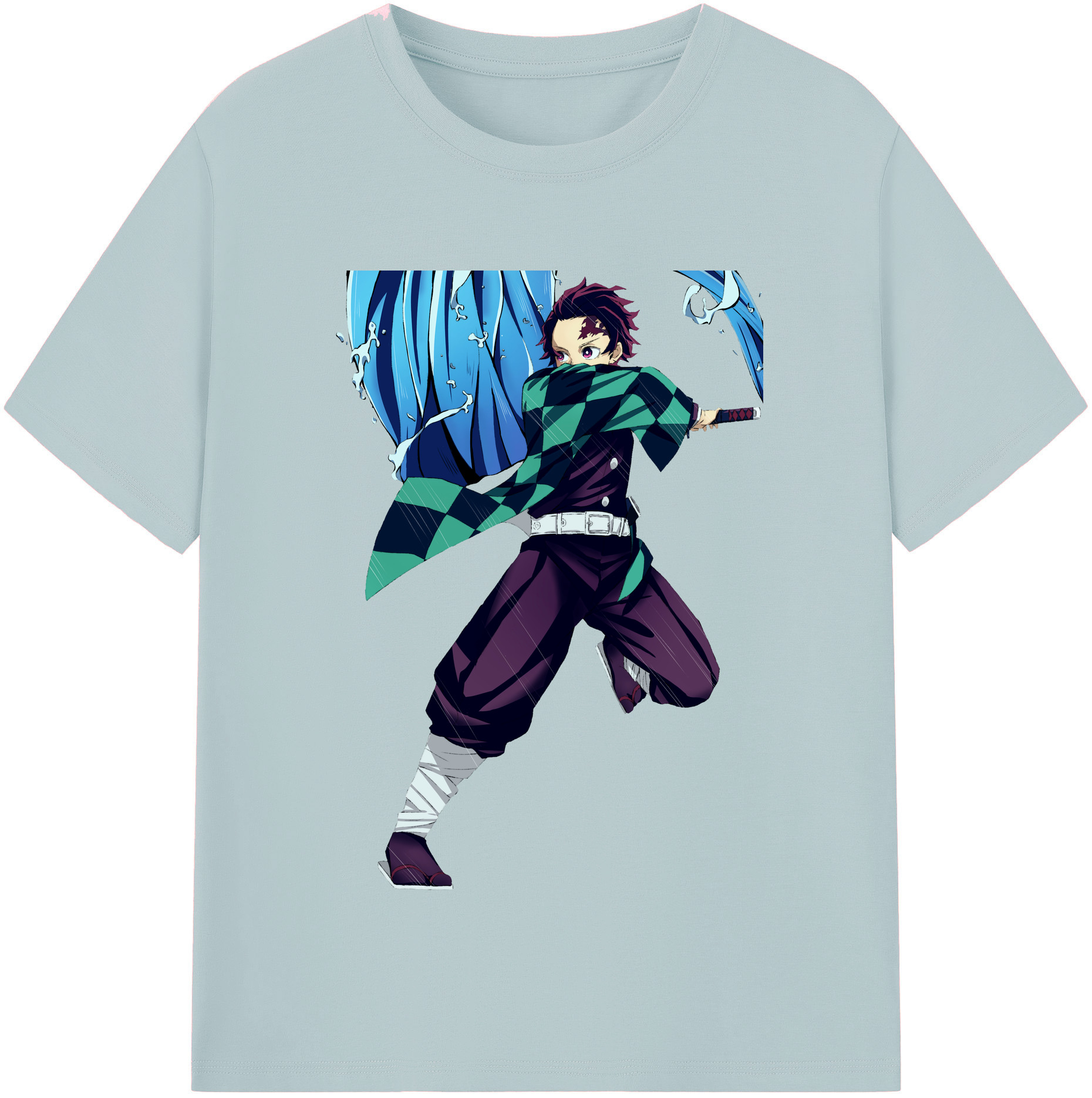 （画像用） 鬼滅の刃 竈門 炭治郎／かまど たんじろう Kamado Tanjirou 綿100％半袖Tシャツ（フロントプリント）